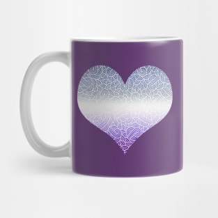 Ombré butch lesbian colours and white swirls doodles heart Mug